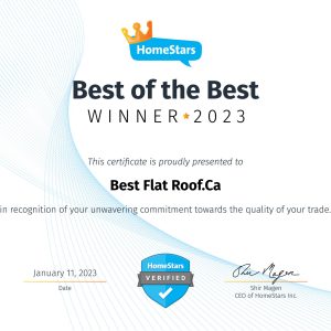 Best Flat Roof.Ca HomeStars Best of the Best Certificate
